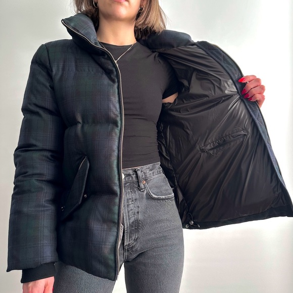 Mackage Mirri Plaid Puffer Jacket Blue Green - Picture 12 of 12